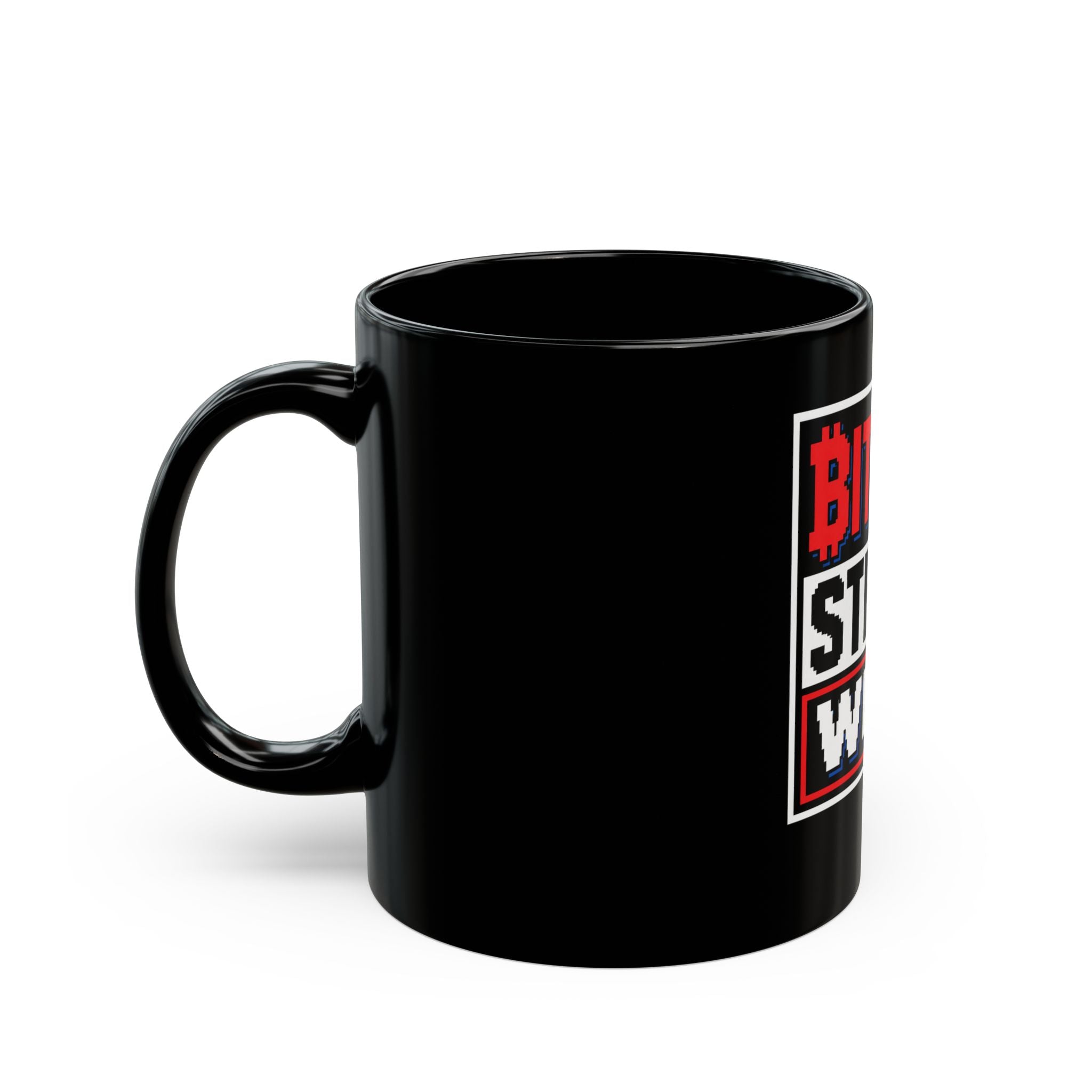 Bitcoin Streetwear Black Mug — 11oz/15oz Crypto Logo Coffee Cup