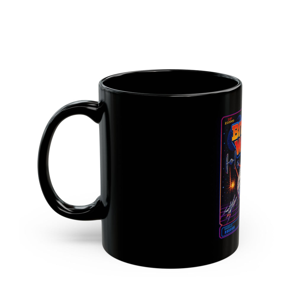 Bitcoin Wars Mug — Retro Space Arcade Cryptocurrency Coffee Cup