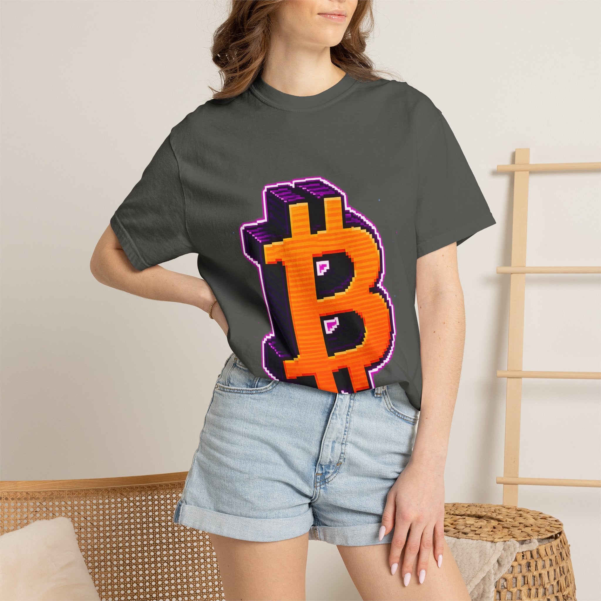 Retro Bitcoin Arcade T-Shirt — Pixel Crypto Logo Tee