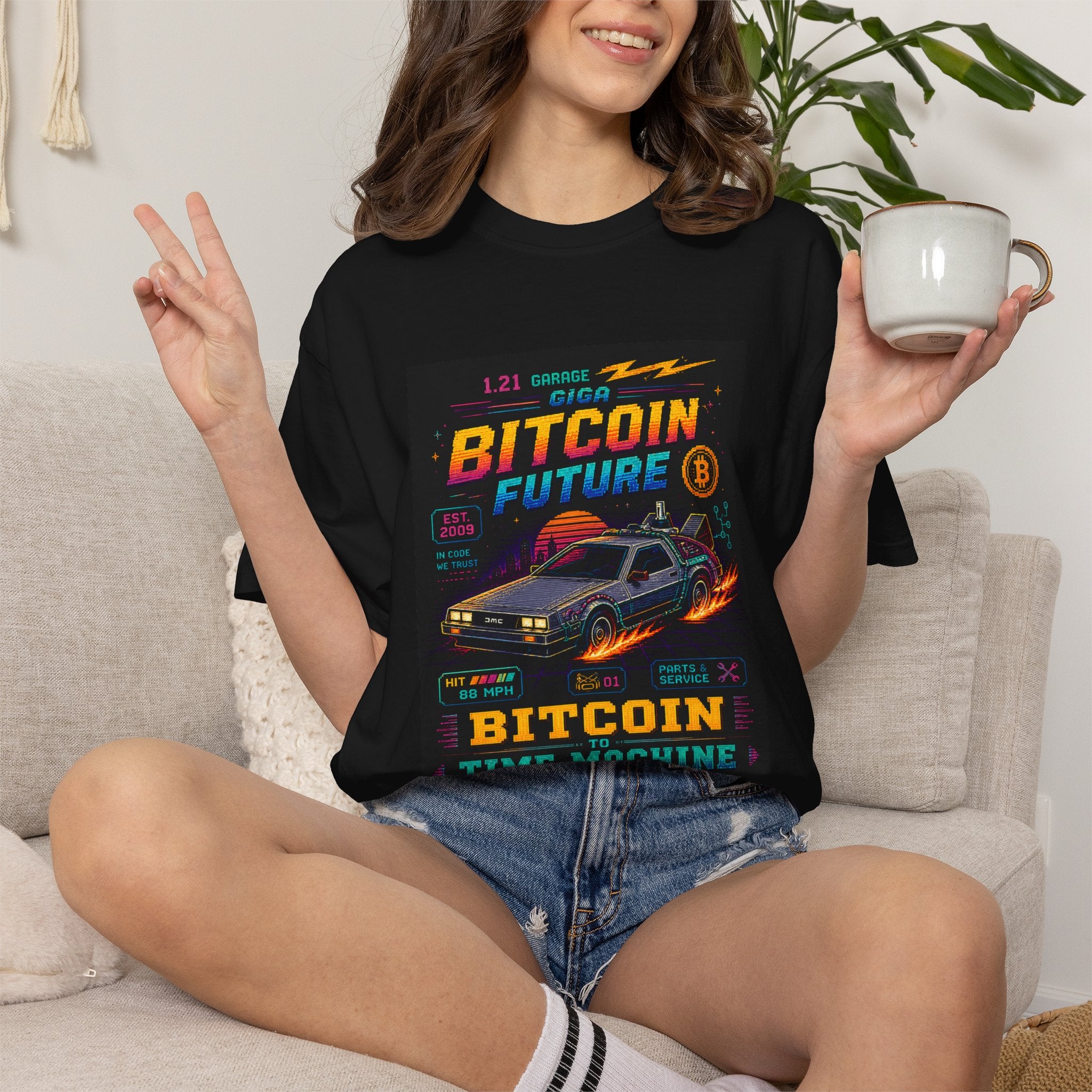 Bitcoin Time Machine T-Shirt — Retro Future Crypto Graphic Tee