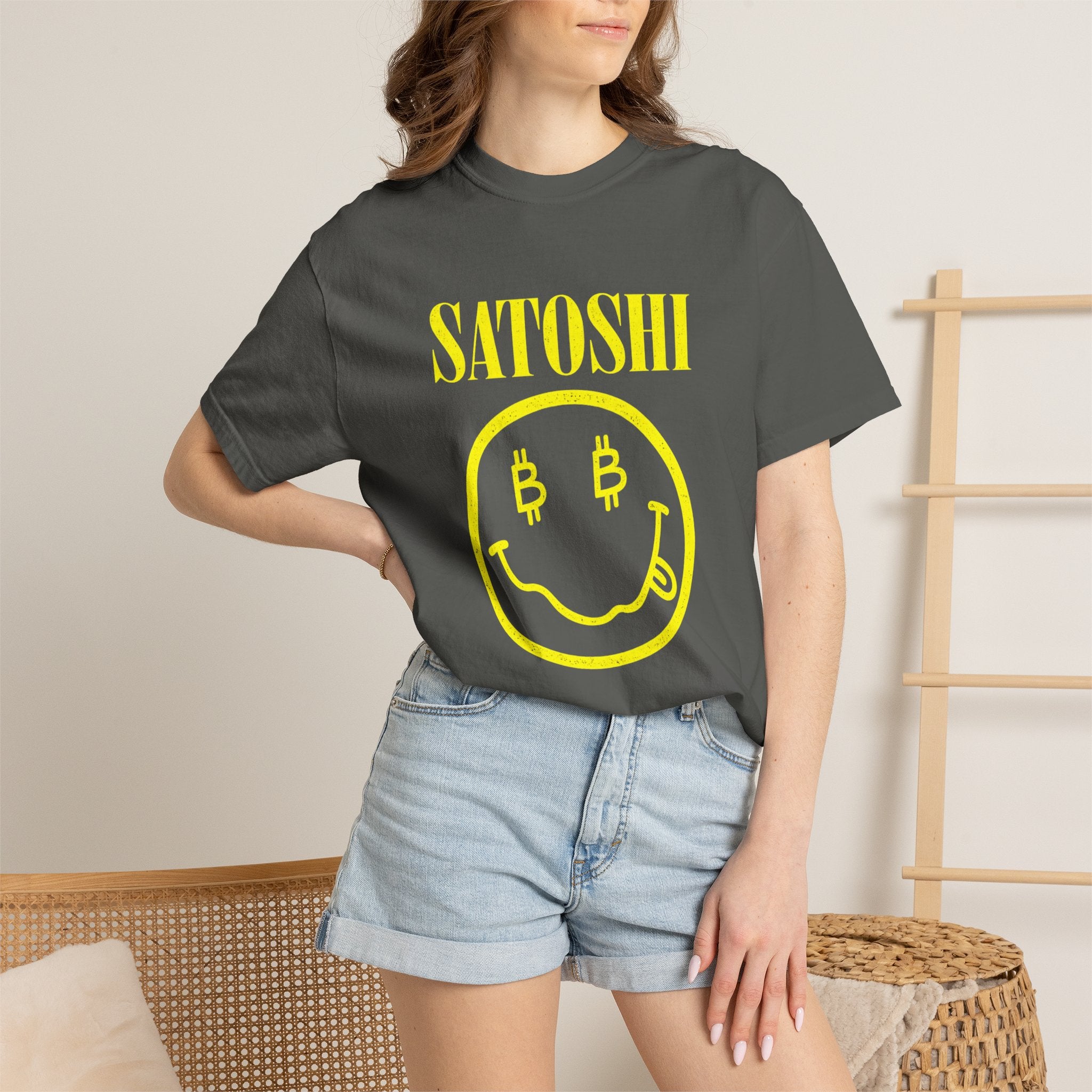 T-Shirt — Satoshi Smiley Bitcoin Logo Tee