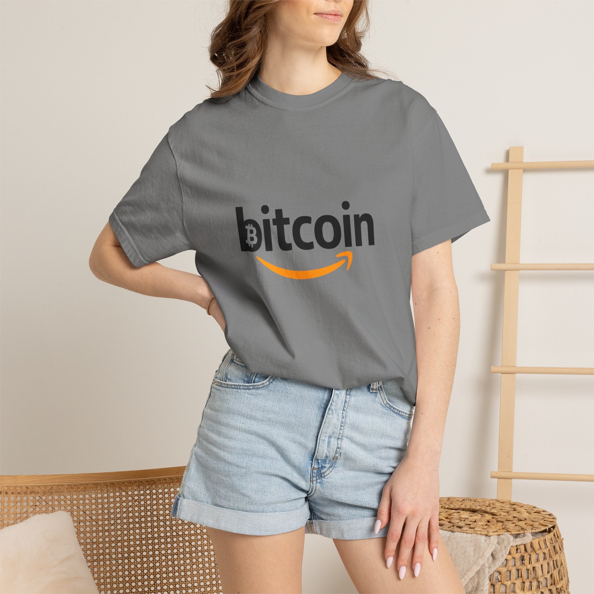 Bitcoin Logo T-Shirt — Crypto Amazon Parody Tee