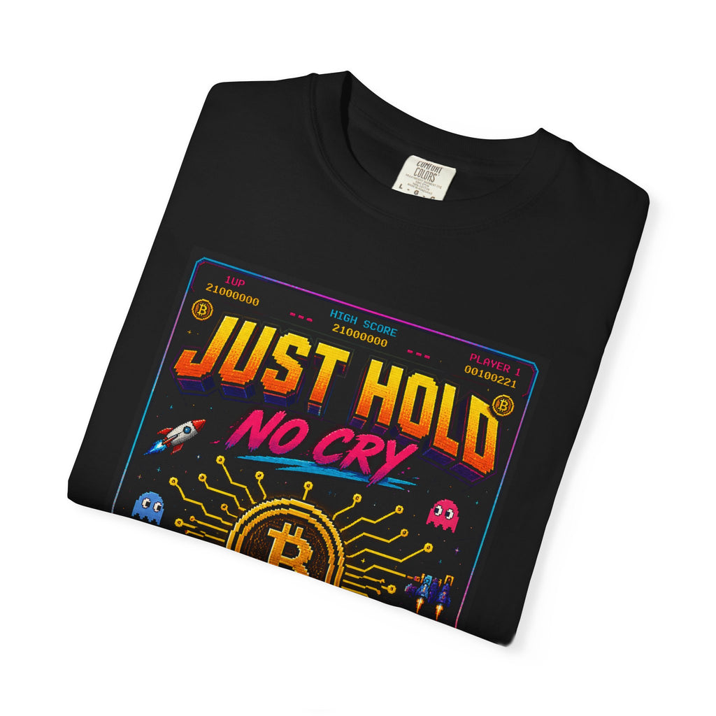 Bitcoin 'Just Hold No Cry' Vintage Arcade T-Shirt