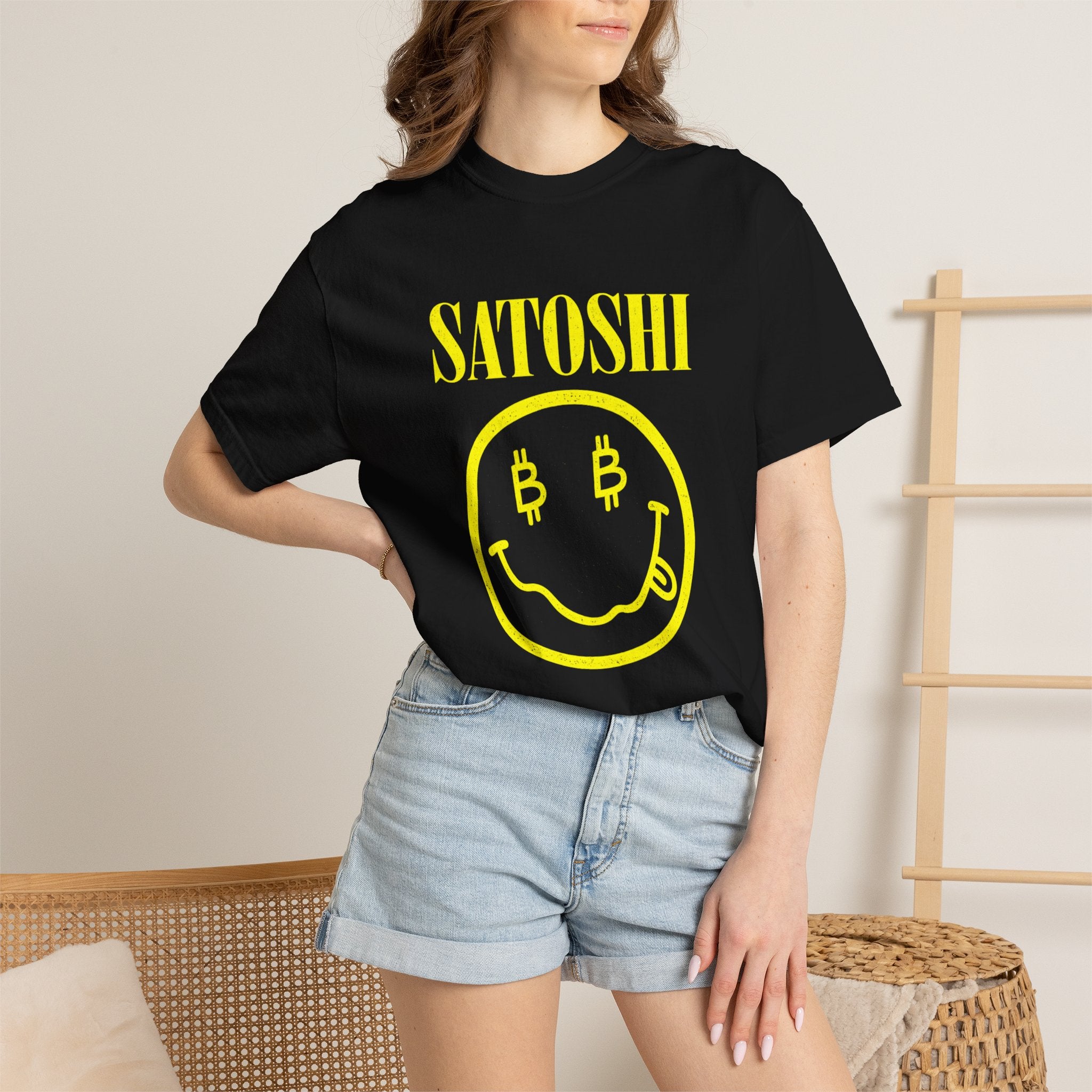 T-Shirt — Satoshi Smiley Bitcoin Logo Tee