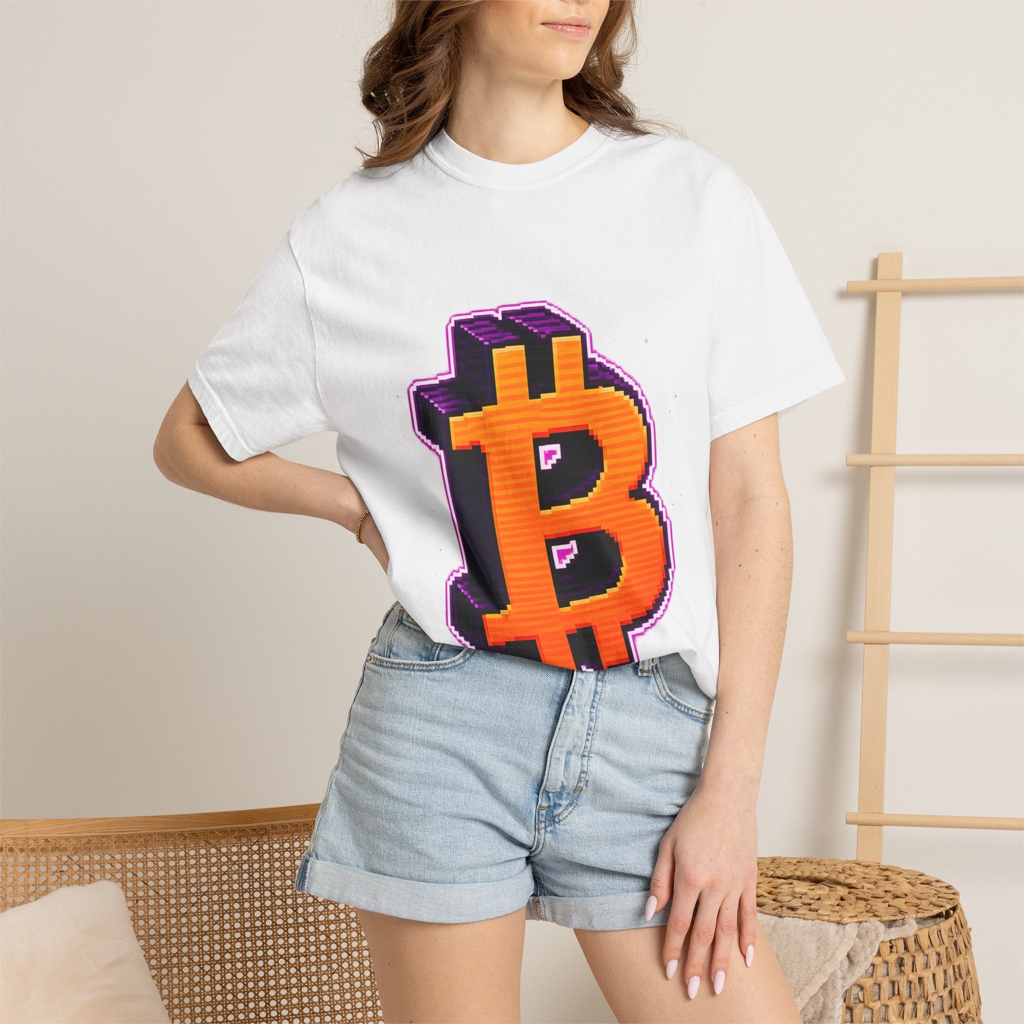 Retro Bitcoin Arcade T-Shirt — Pixel Crypto Logo Tee