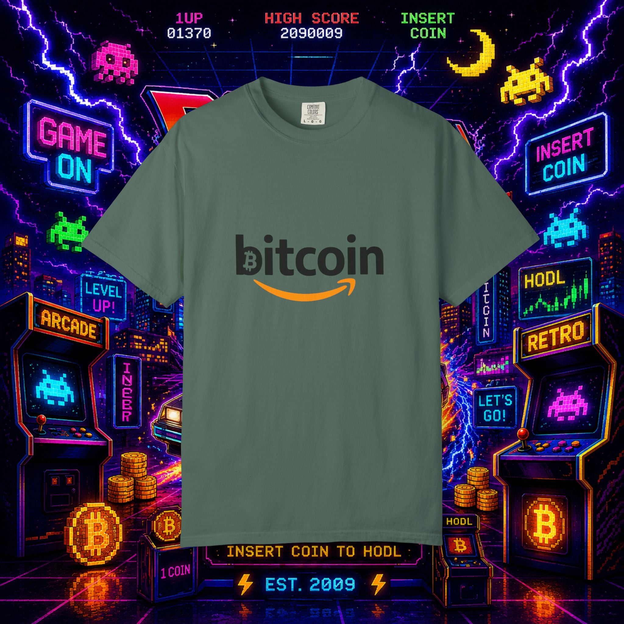 Bitcoin Logo T-Shirt — Crypto Amazon Parody Tee