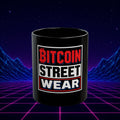 Bitcoin Streetwear Black Mug — 11oz/15oz Crypto Logo Coffee Cup