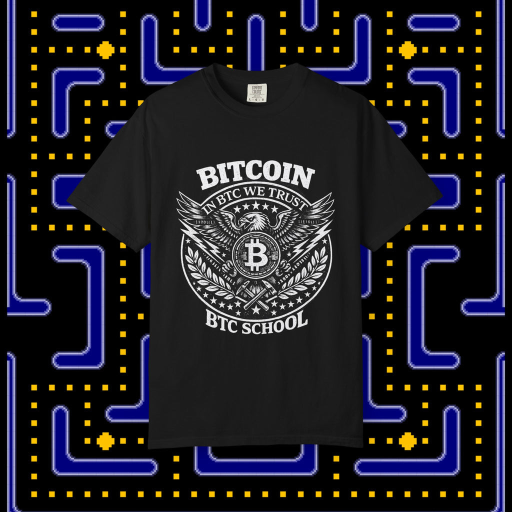 Bitcoin BTC School T‑Shirt — In BTC We Trust Graphic Tee