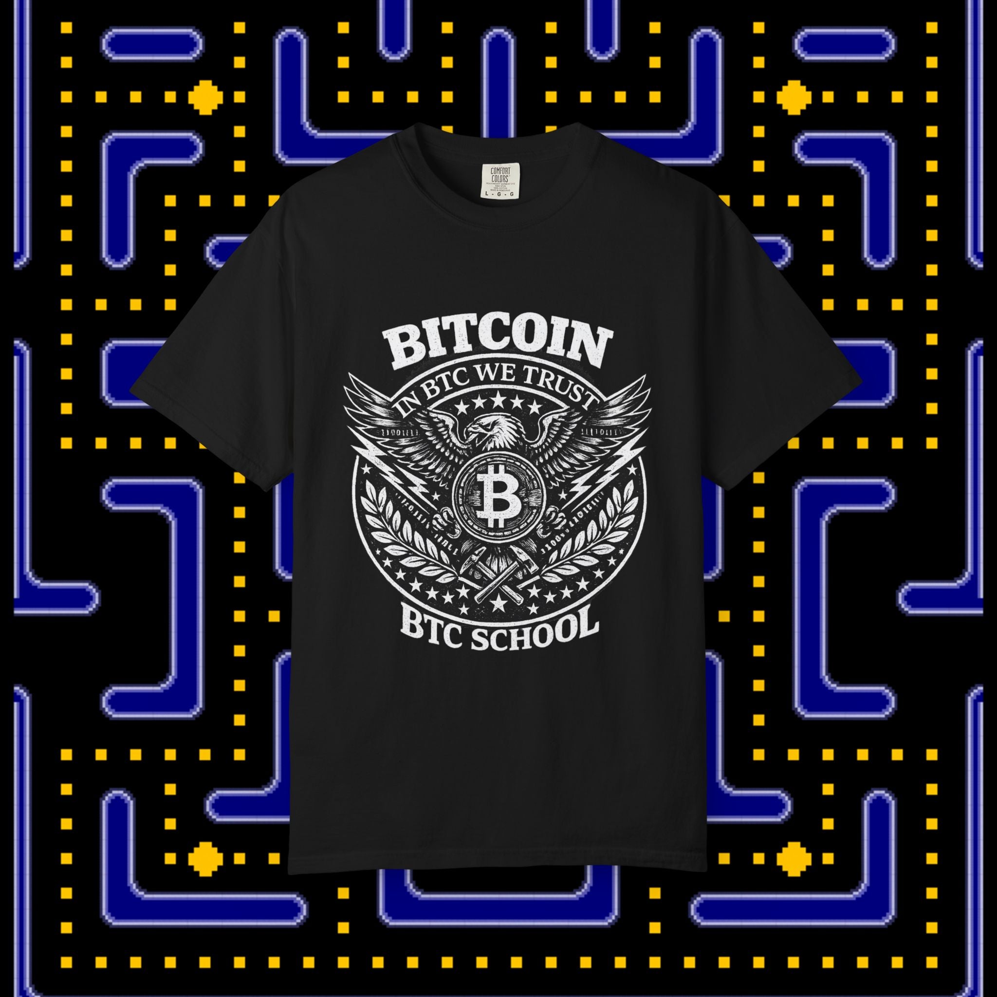 Bitcoin BTC School T‑Shirt — In BTC We Trust Graphic Tee