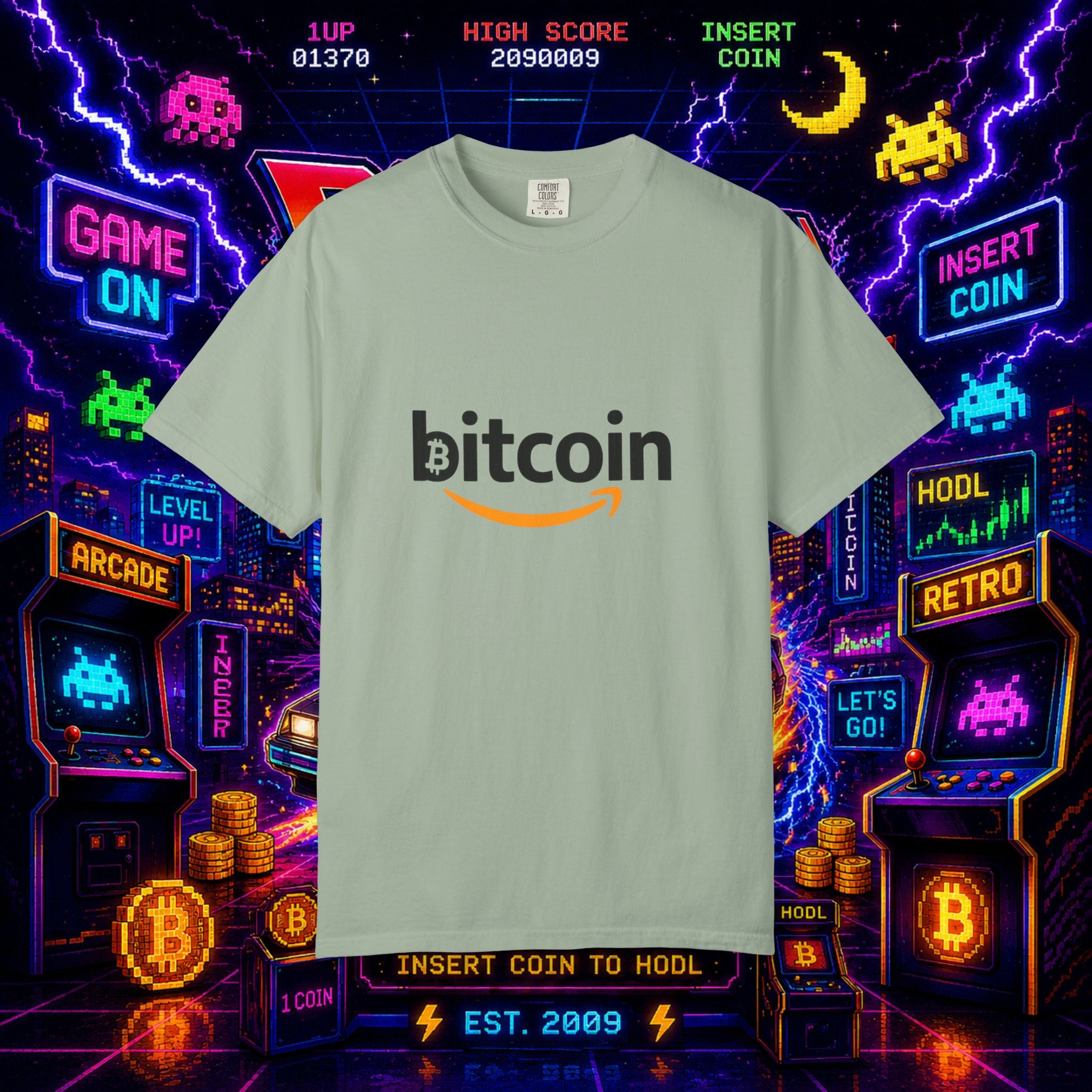 Bitcoin Logo T-Shirt — Crypto Amazon Parody Tee
