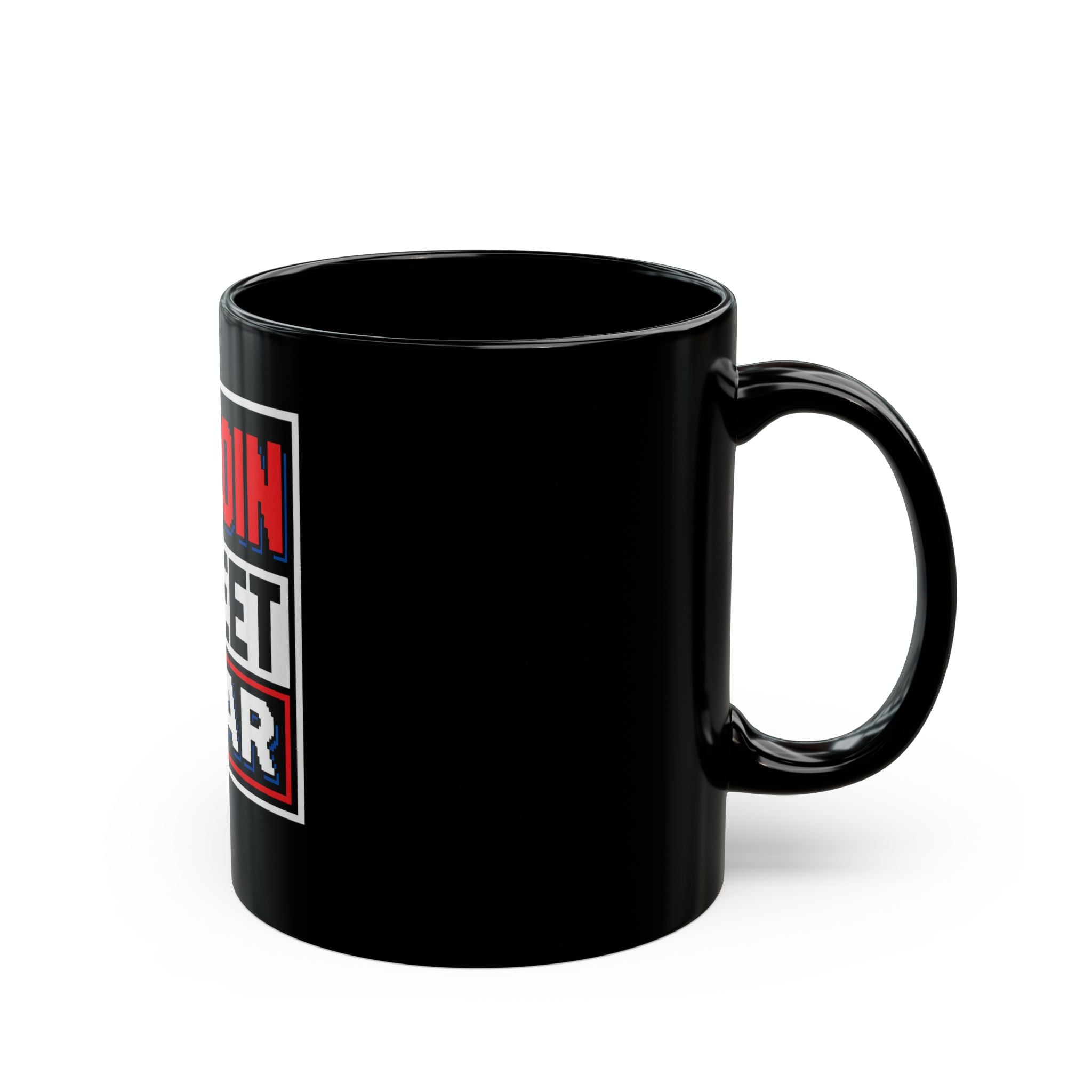Bitcoin Streetwear Black Mug — 11oz/15oz Crypto Logo Coffee Cup