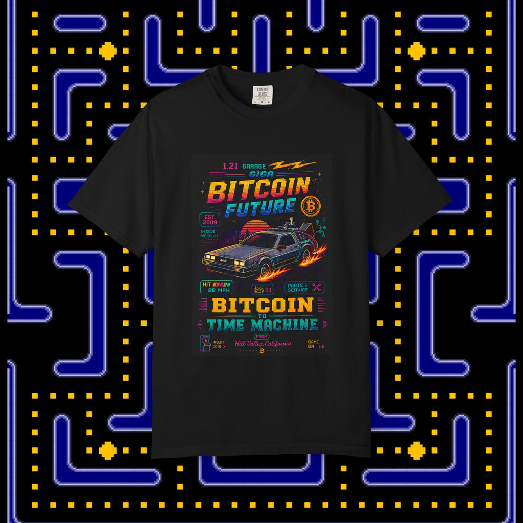 Bitcoin Time Machine T-Shirt — Retro Future Crypto Graphic Tee