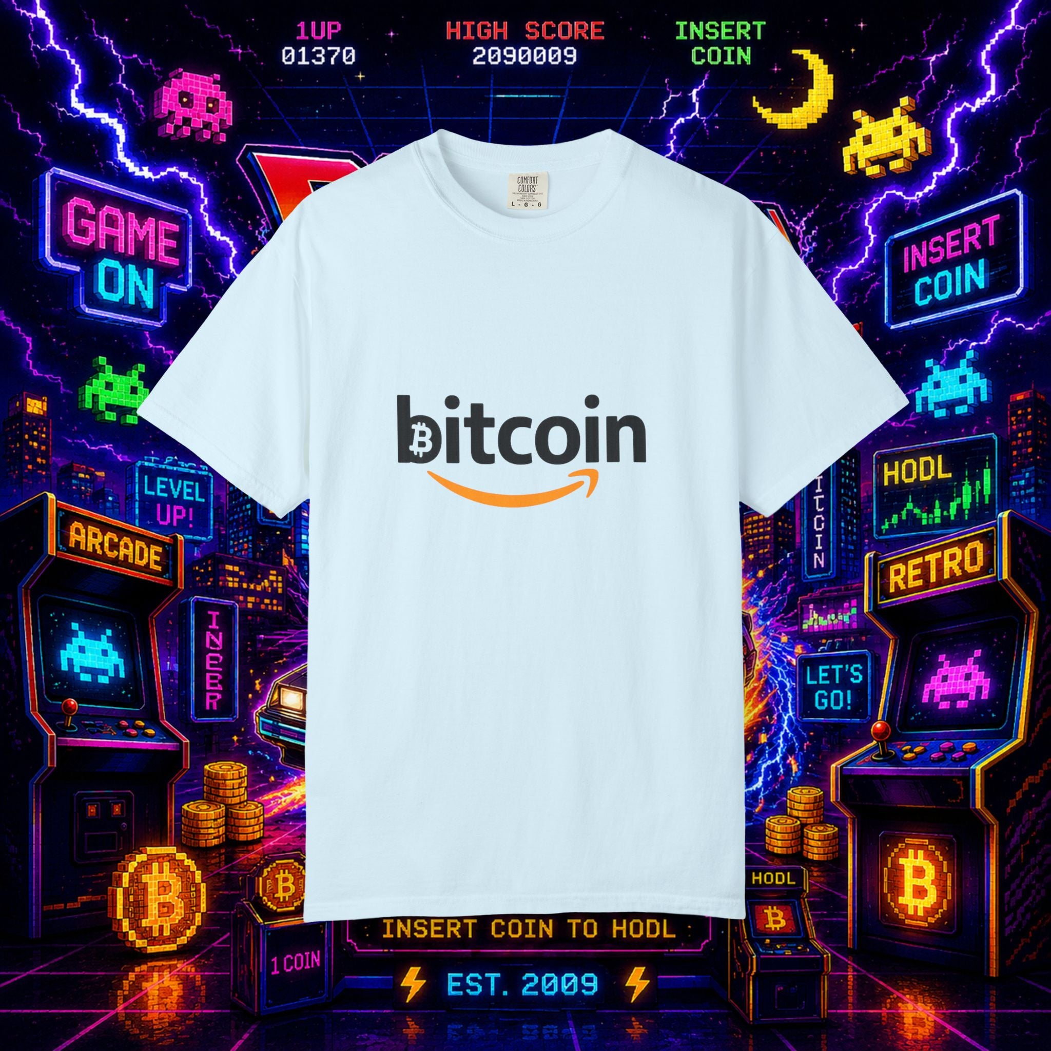 Bitcoin Logo T-Shirt — Crypto Amazon Parody Tee