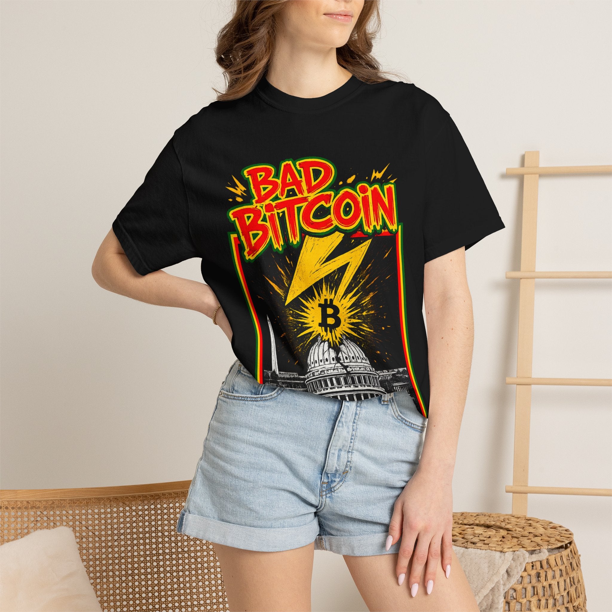 Bad Bitcoin Retro Graphic T-Shirt