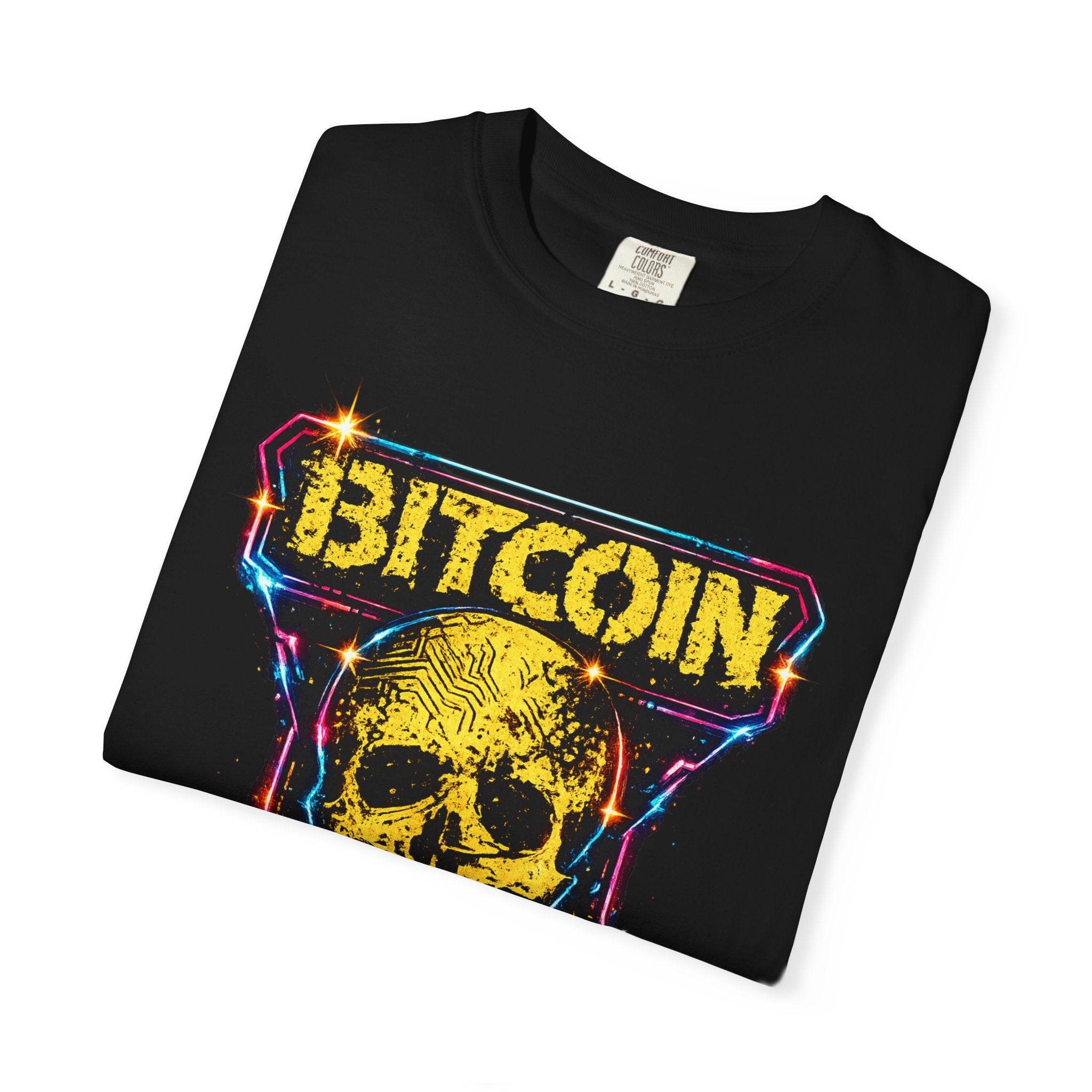 Bitcoin Skull Tee — Retro Crypto Graphic T-Shirt