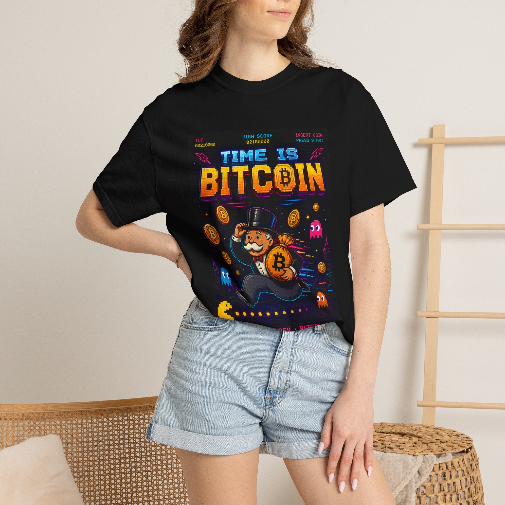 Time Is Bitcoin Retro Arcade T-Shirt