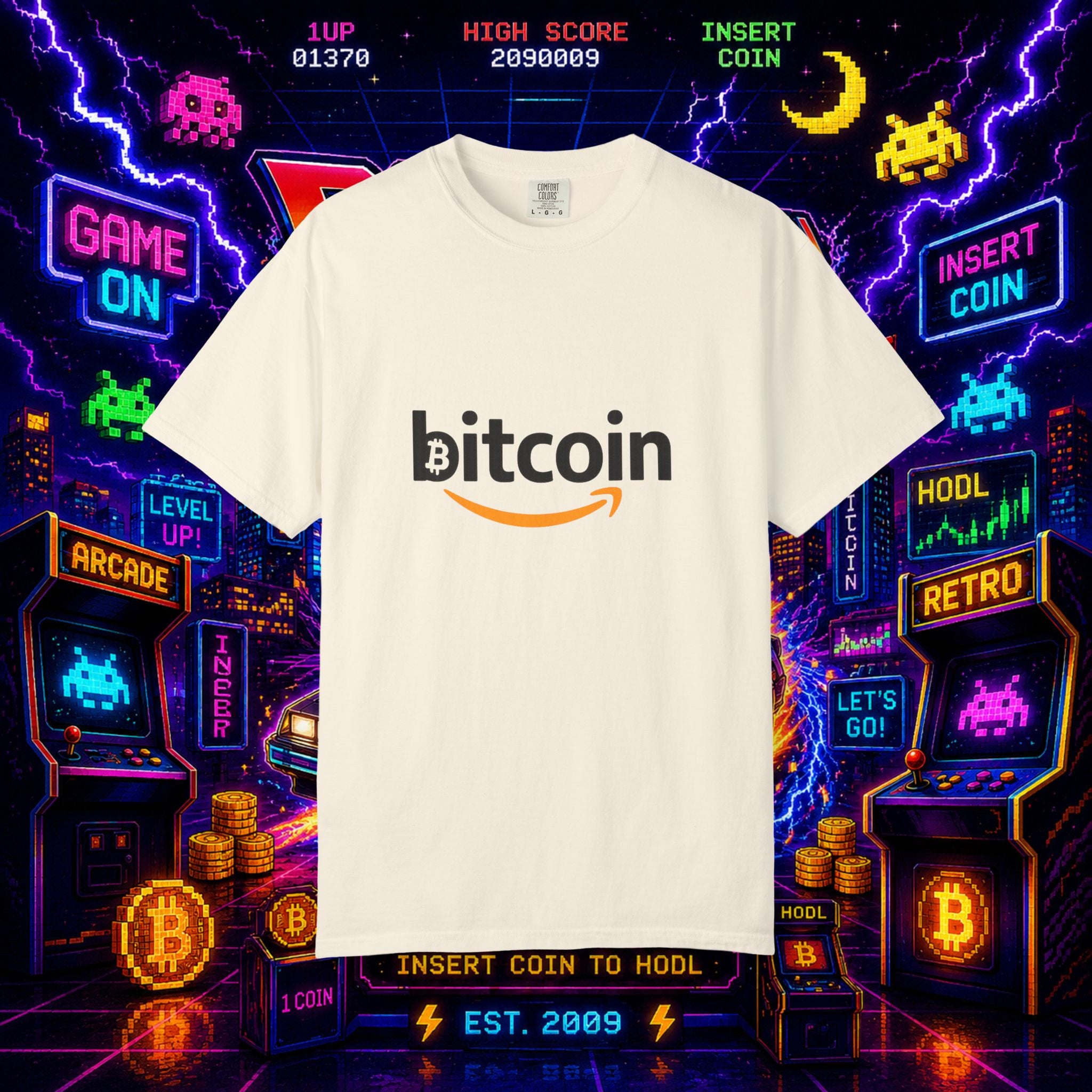 Bitcoin Logo T-Shirt — Crypto Amazon Parody Tee