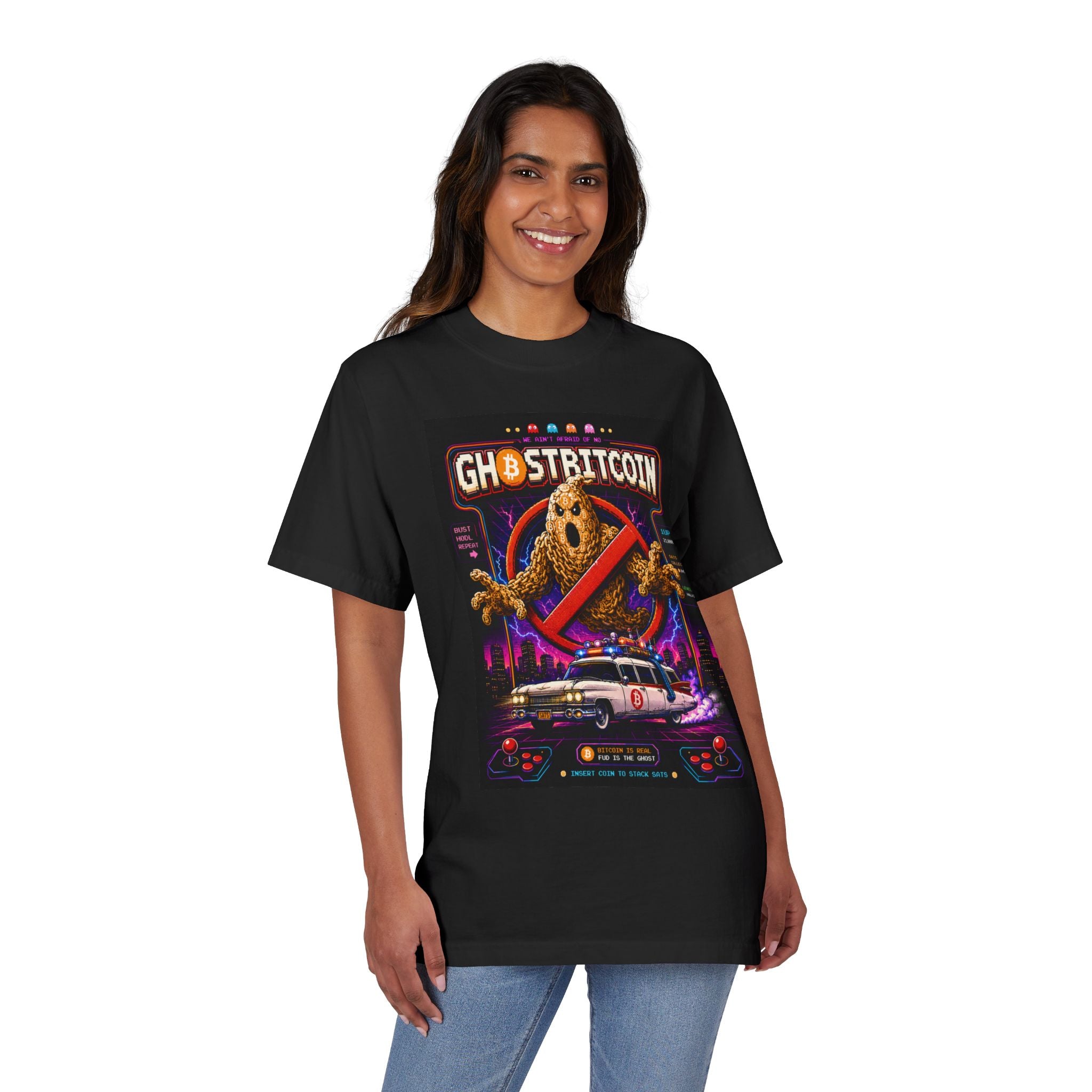 Ghost Bitcoin Graphic T-Shirt — Retro Horror Crypto Tee