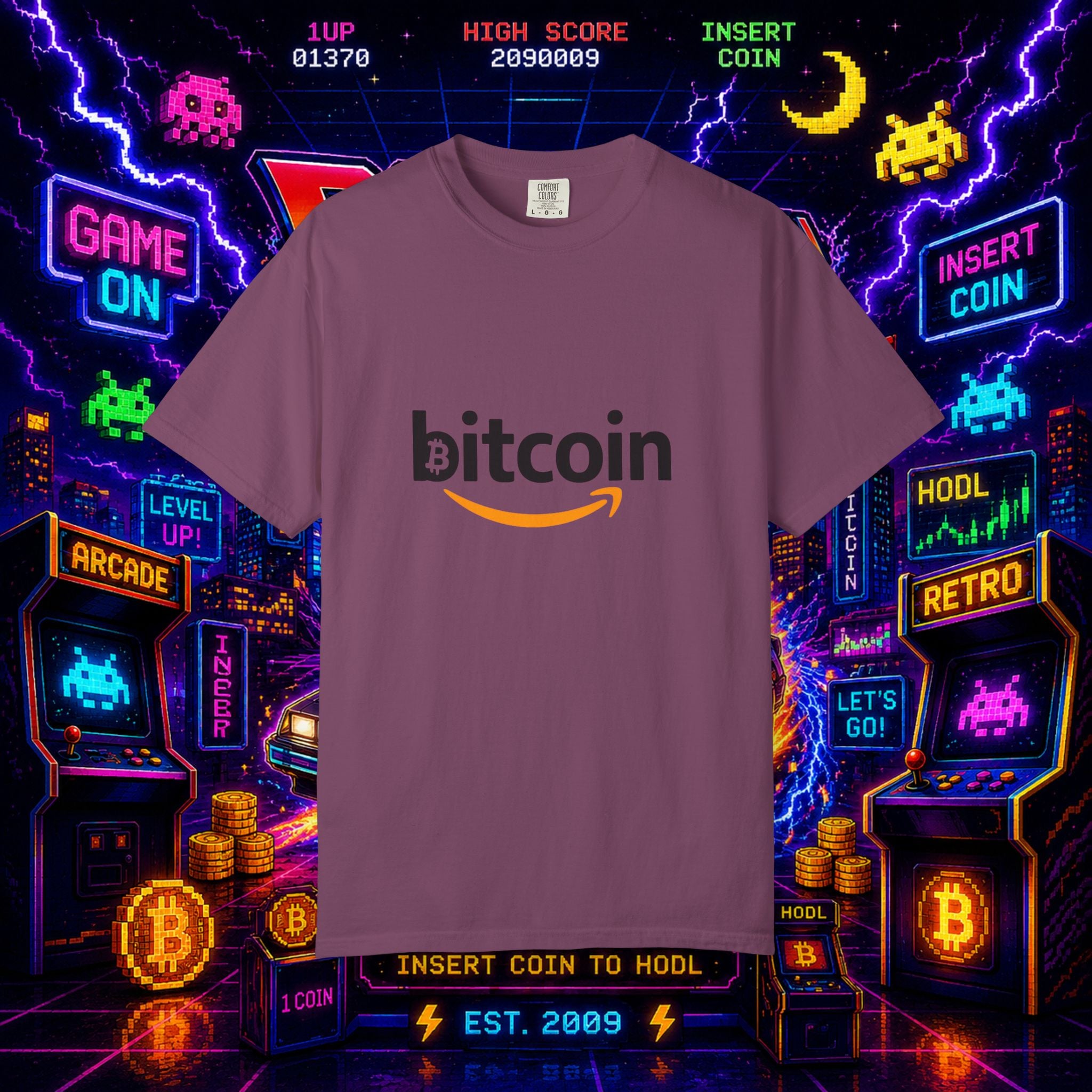 Bitcoin Logo T-Shirt — Crypto Amazon Parody Tee