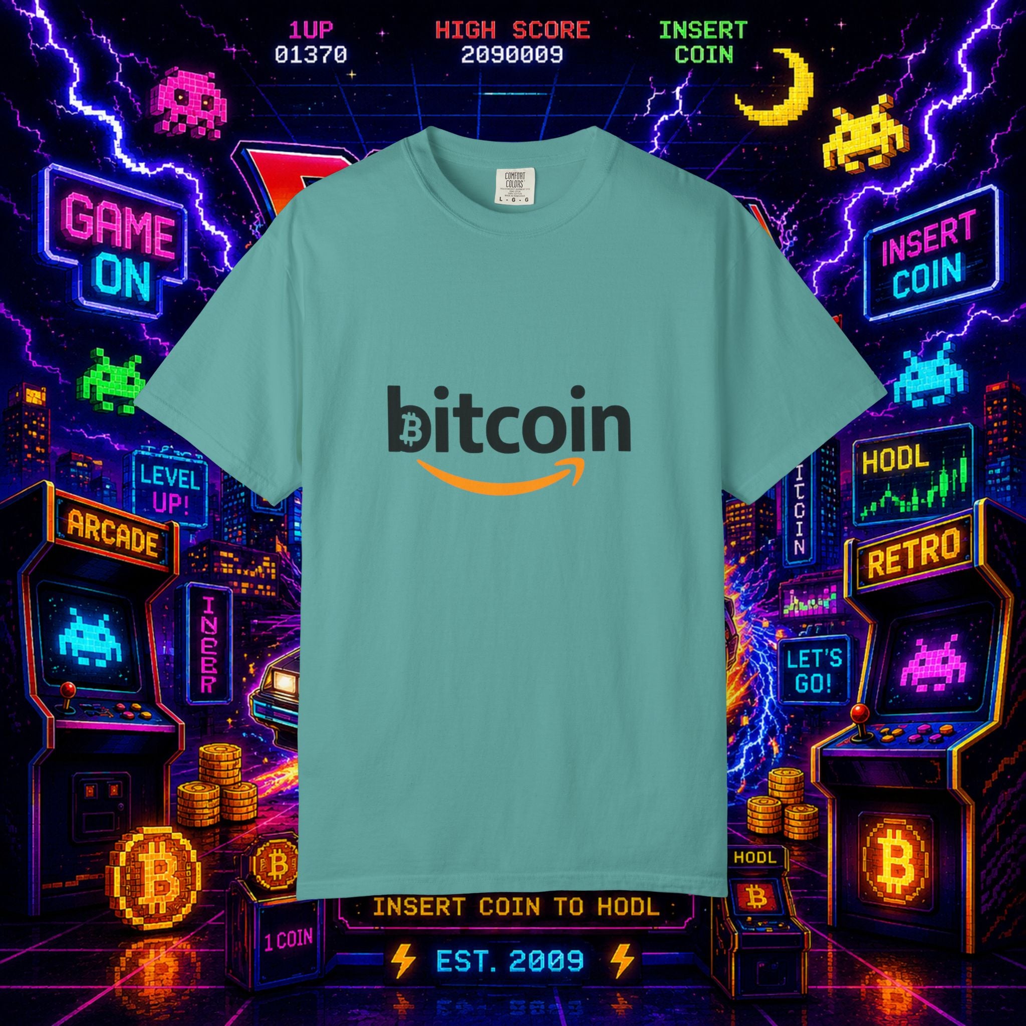 Bitcoin Logo T-Shirt — Crypto Amazon Parody Tee