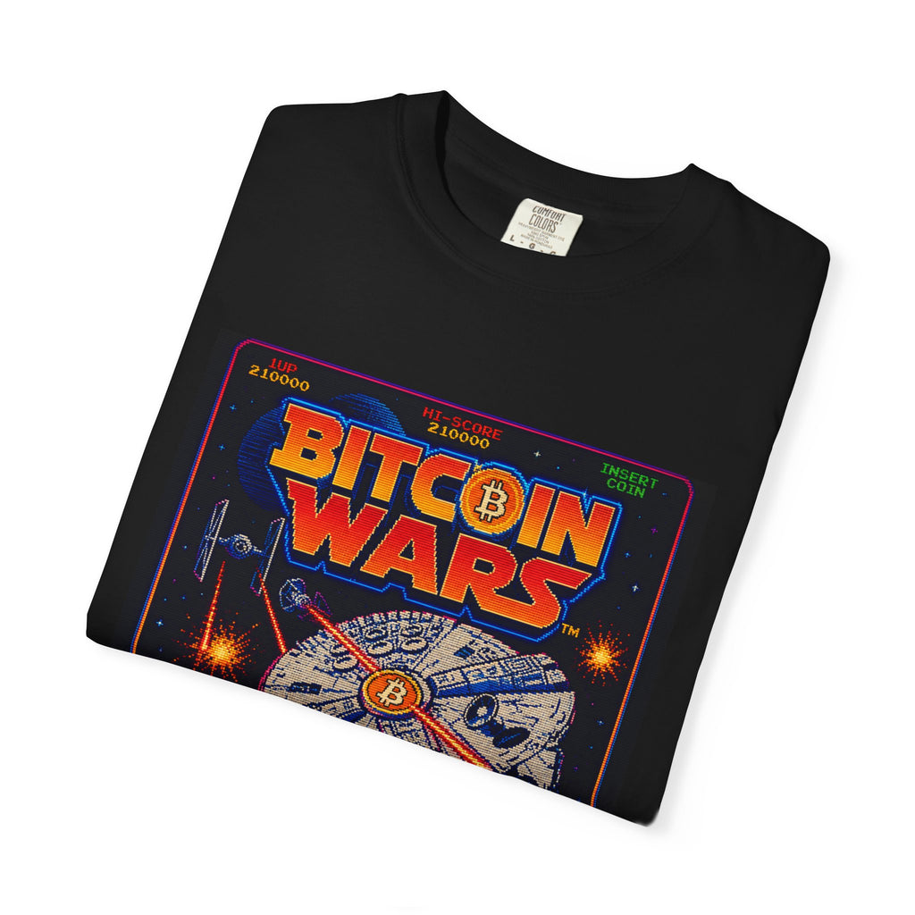 Bitcoin Wars Graphic T-Shirt — Retro Space Battle Crypto Tee