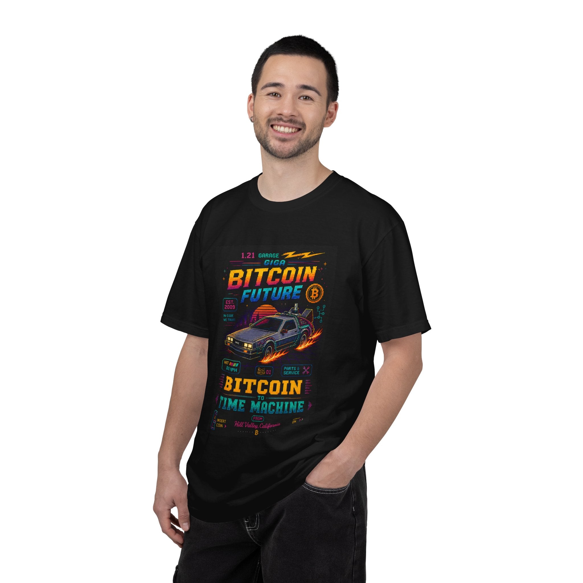 Bitcoin Time Machine T-Shirt — Retro Future Crypto Graphic Tee