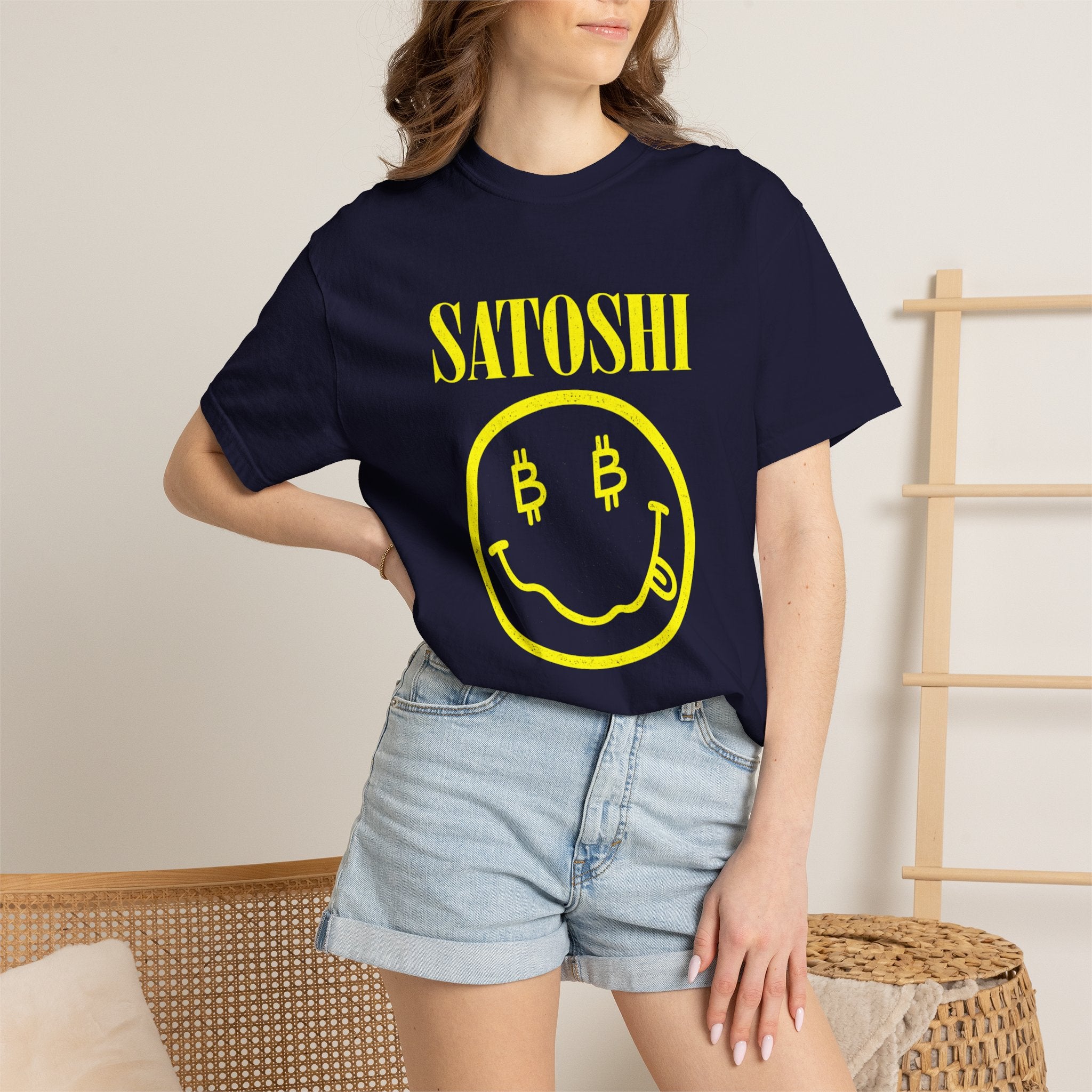 T-Shirt — Satoshi Smiley Bitcoin Logo Tee