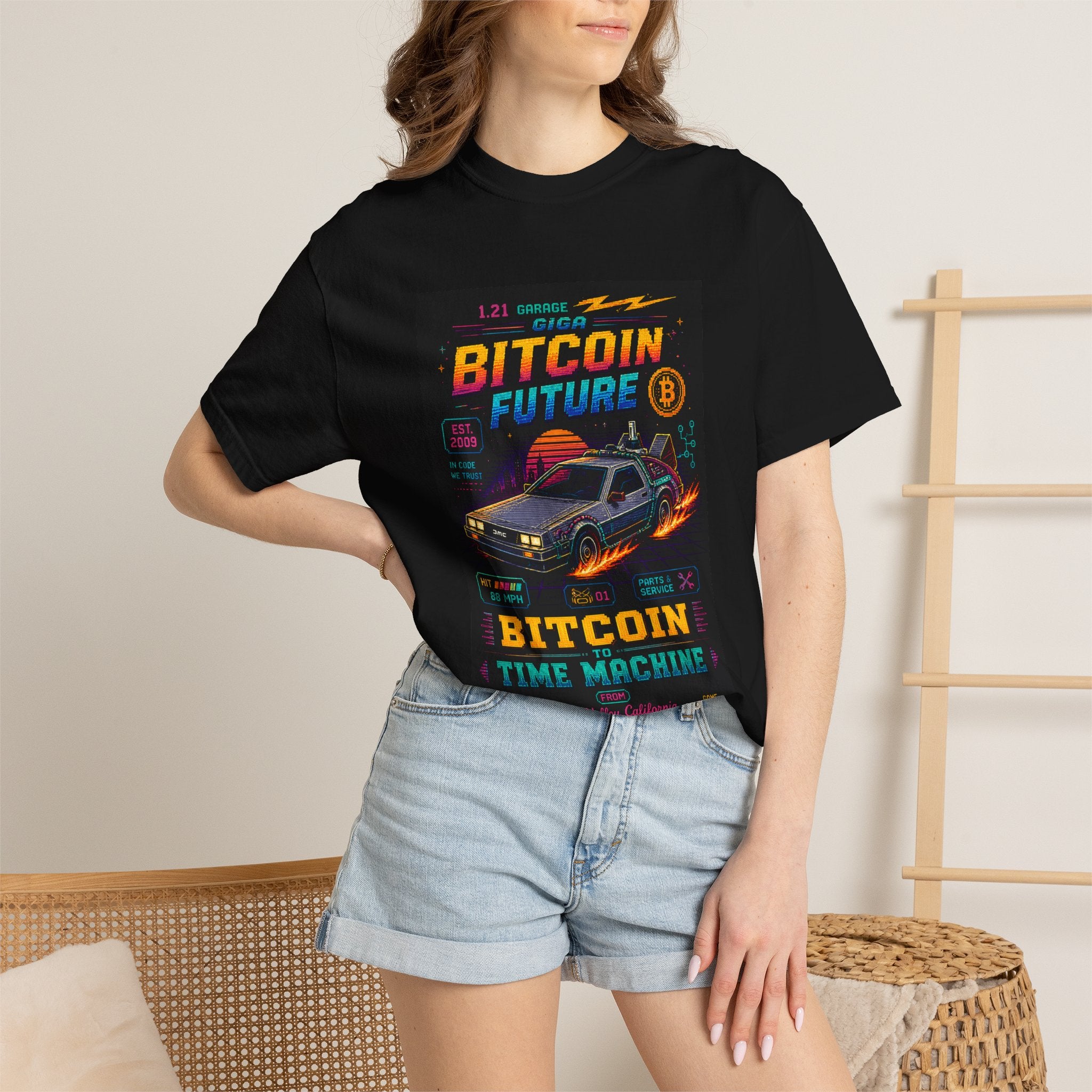 Bitcoin Time Machine T-Shirt — Retro Future Crypto Graphic Tee