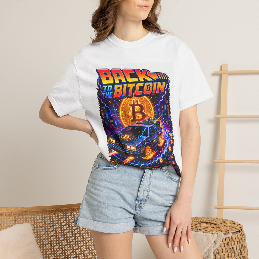 Back to the Bitcoin T-Shirt — Retro 80s Crypto Graphic Tee