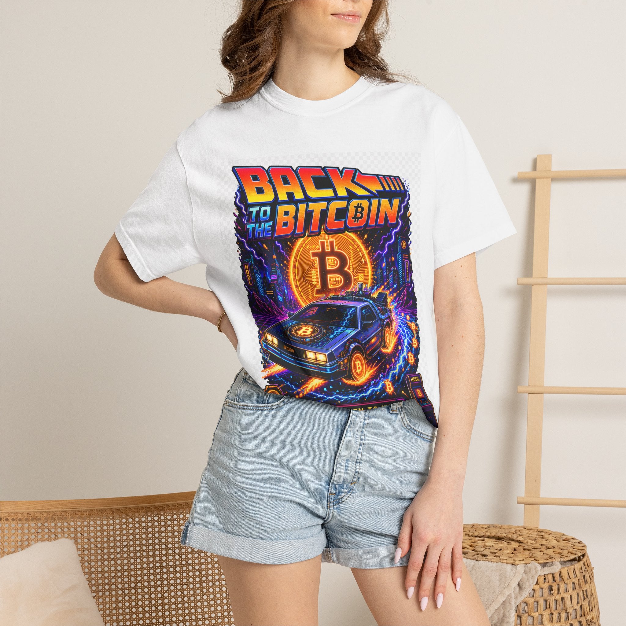 Back to the Bitcoin T-Shirt — Retro 80s Crypto Graphic Tee