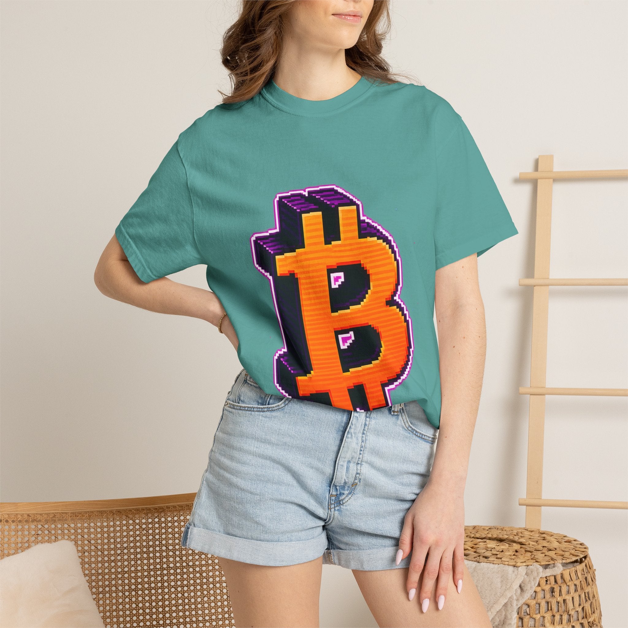 Retro Bitcoin Arcade T-Shirt — Pixel Crypto Logo Tee