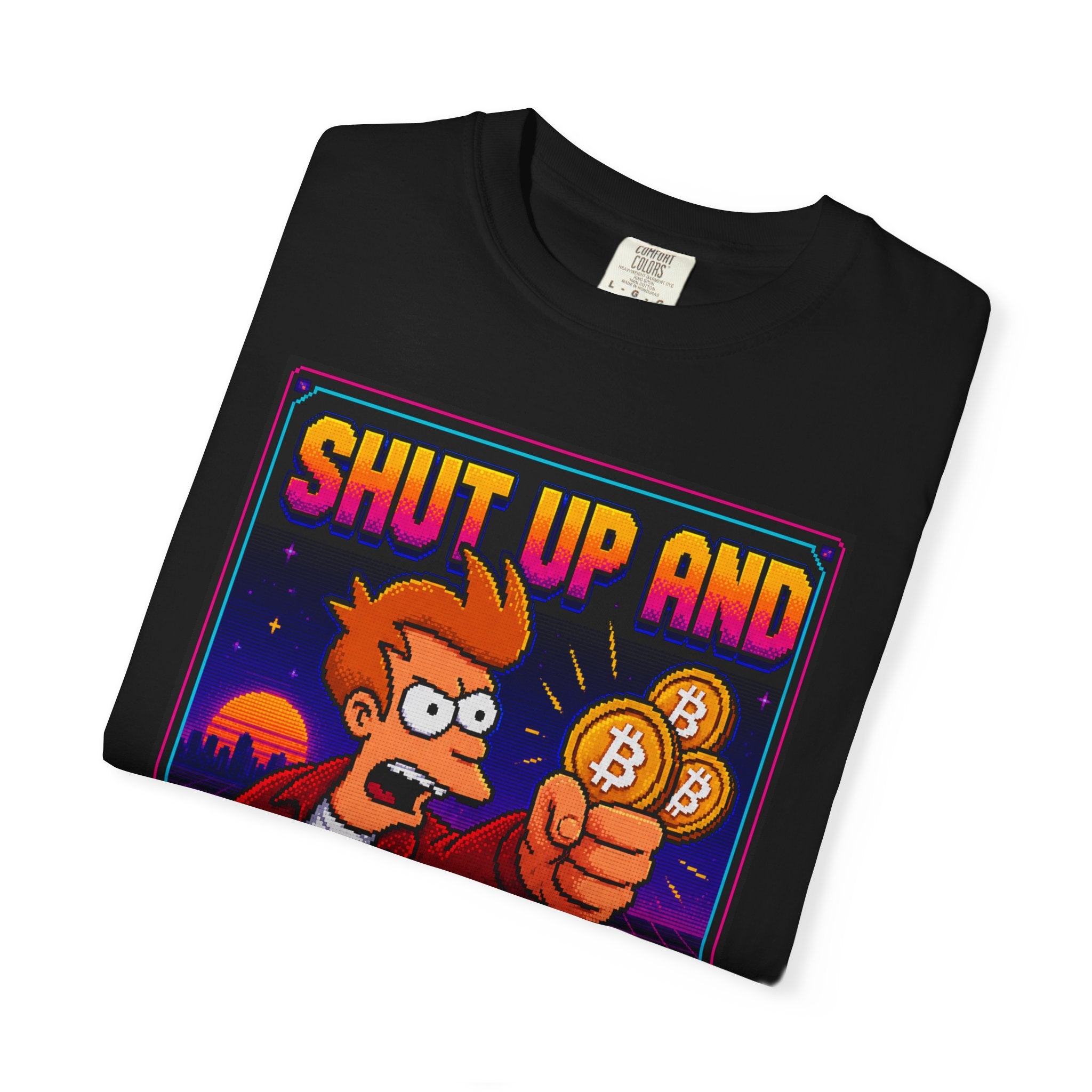 Shut Up And Take My Bitcoin T-Shirt — Retro Crypto Meme Tee