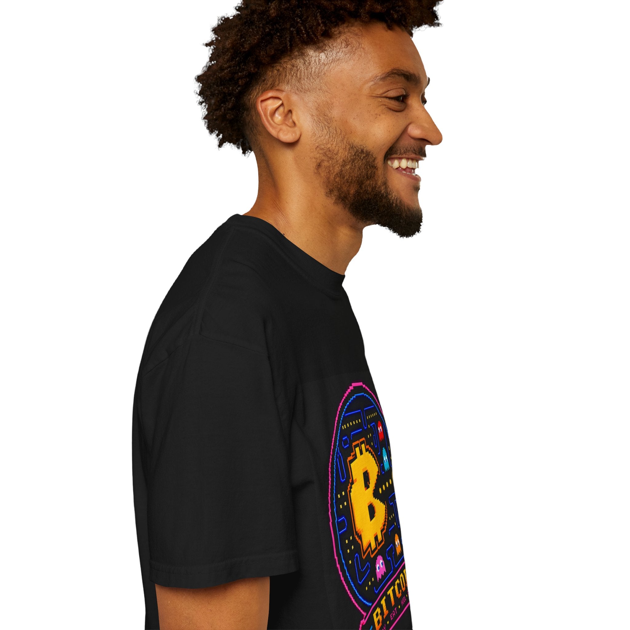 Bitcoin Arcade T-Shirt — Retro Pixel Gaming Crypto Tee