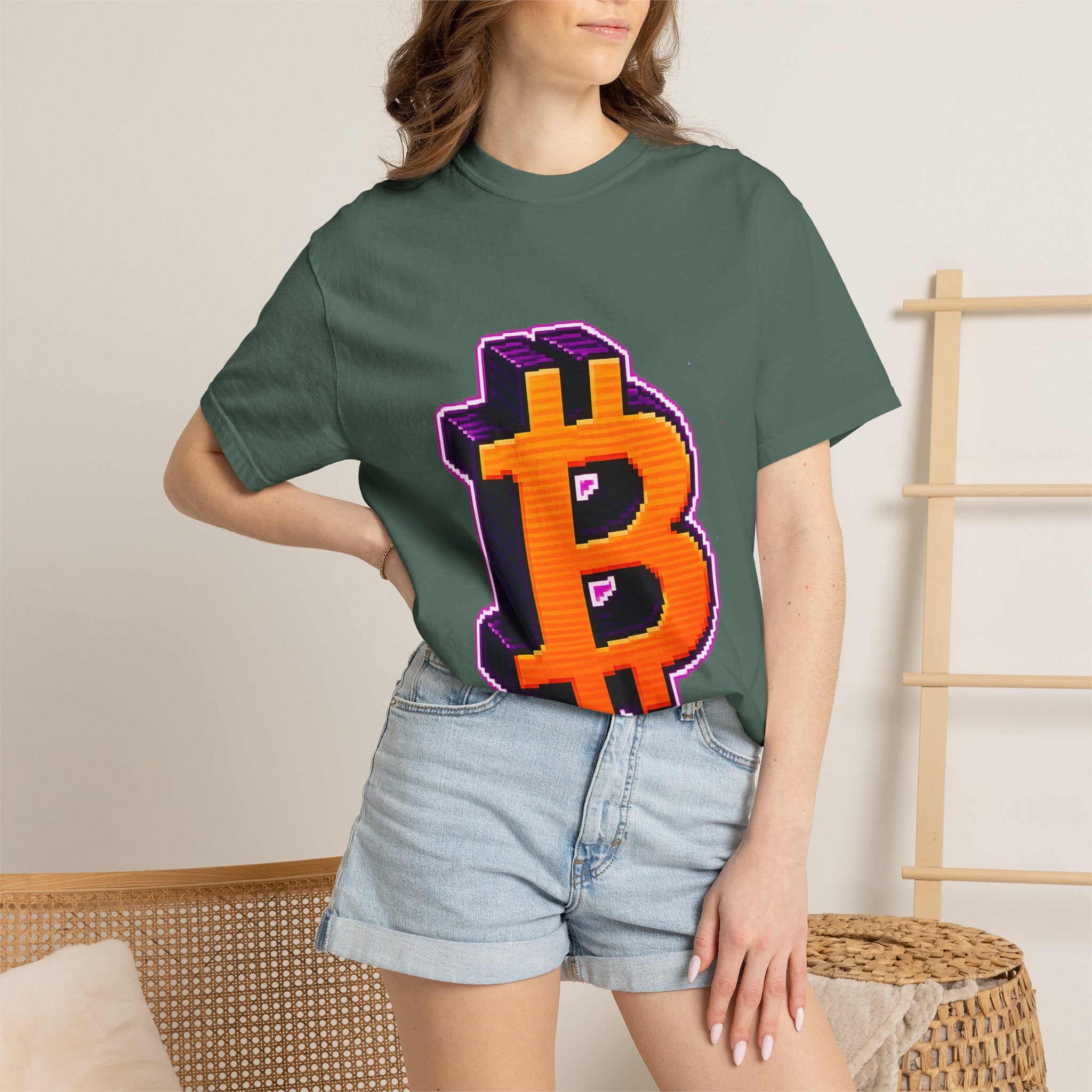 Retro Bitcoin Arcade T-Shirt — Pixel Crypto Logo Tee
