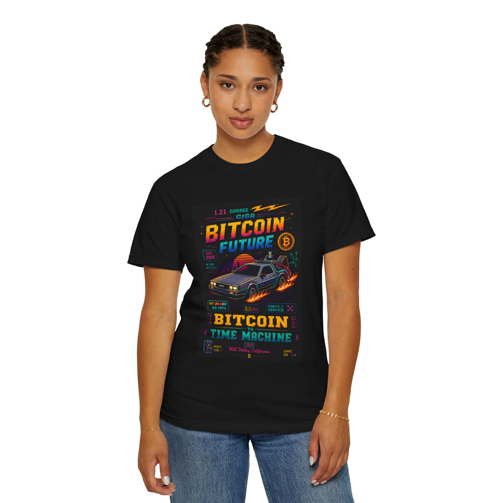 Bitcoin Time Machine T-Shirt — Retro Future Crypto Graphic Tee