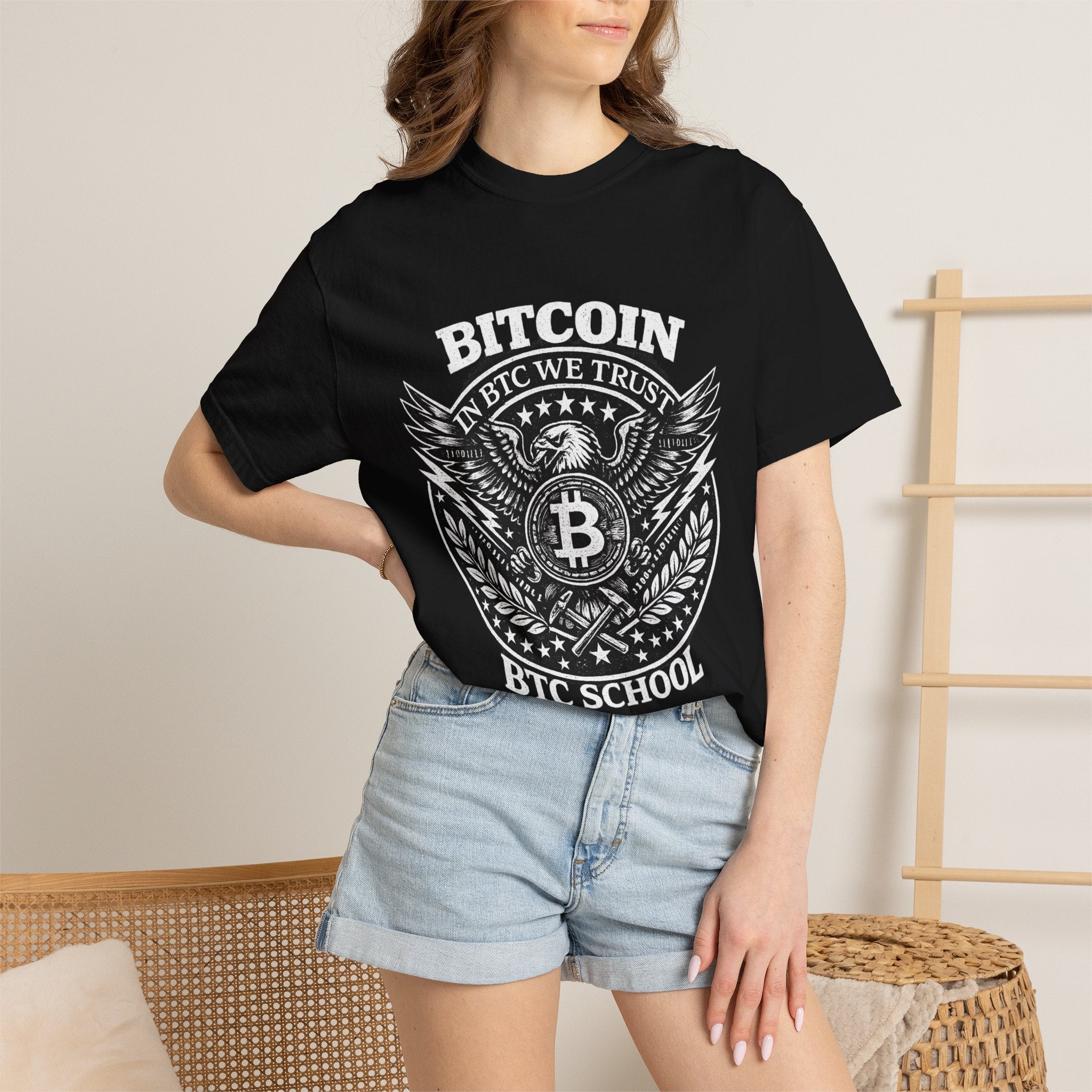 Bitcoin BTC School T‑Shirt — In BTC We Trust Graphic Tee