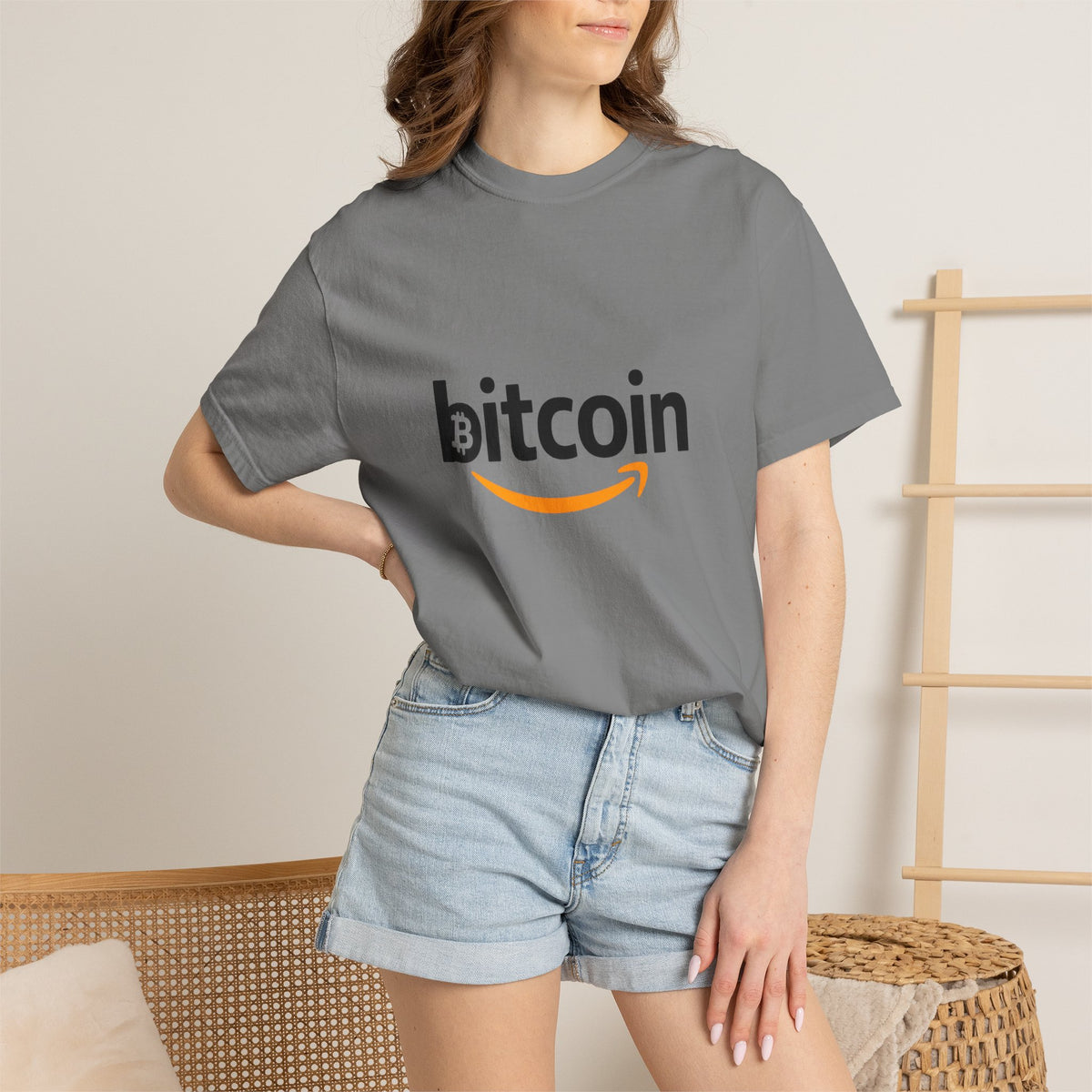 Bitcoin Logo T-Shirt — Crypto Amazon Parody Tee
