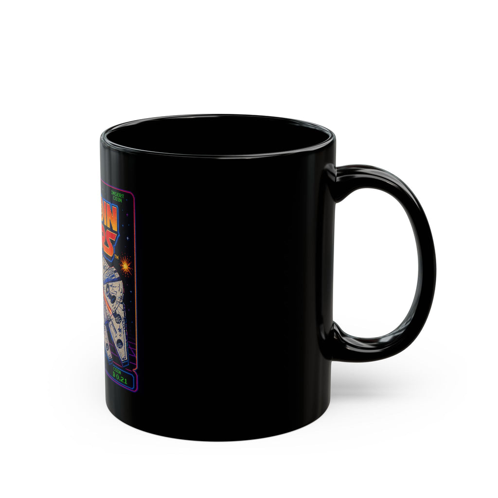 Bitcoin Wars Mug — Retro Space Arcade Cryptocurrency Coffee Cup
