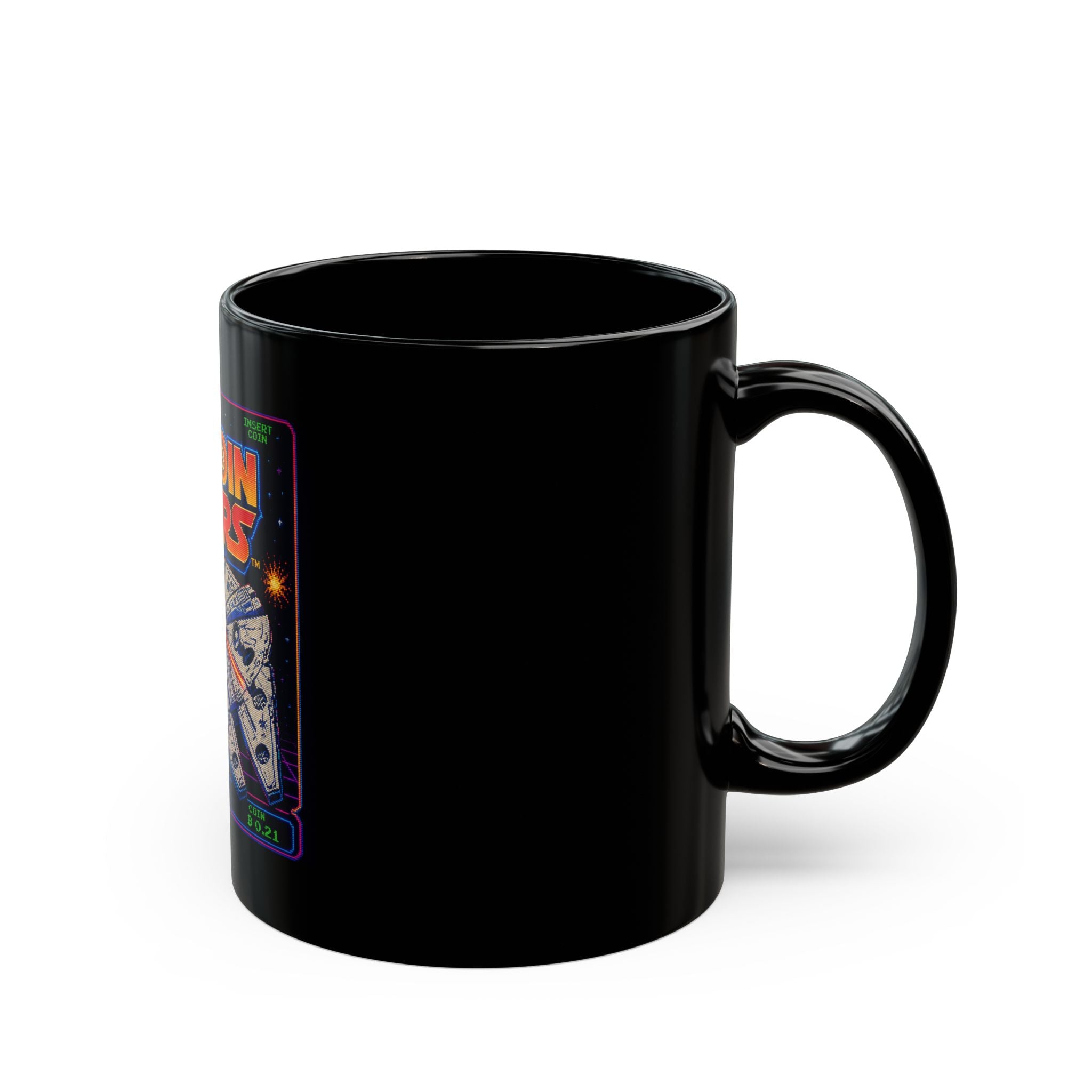 Bitcoin Wars Mug — Retro Space Arcade Cryptocurrency Coffee Cup