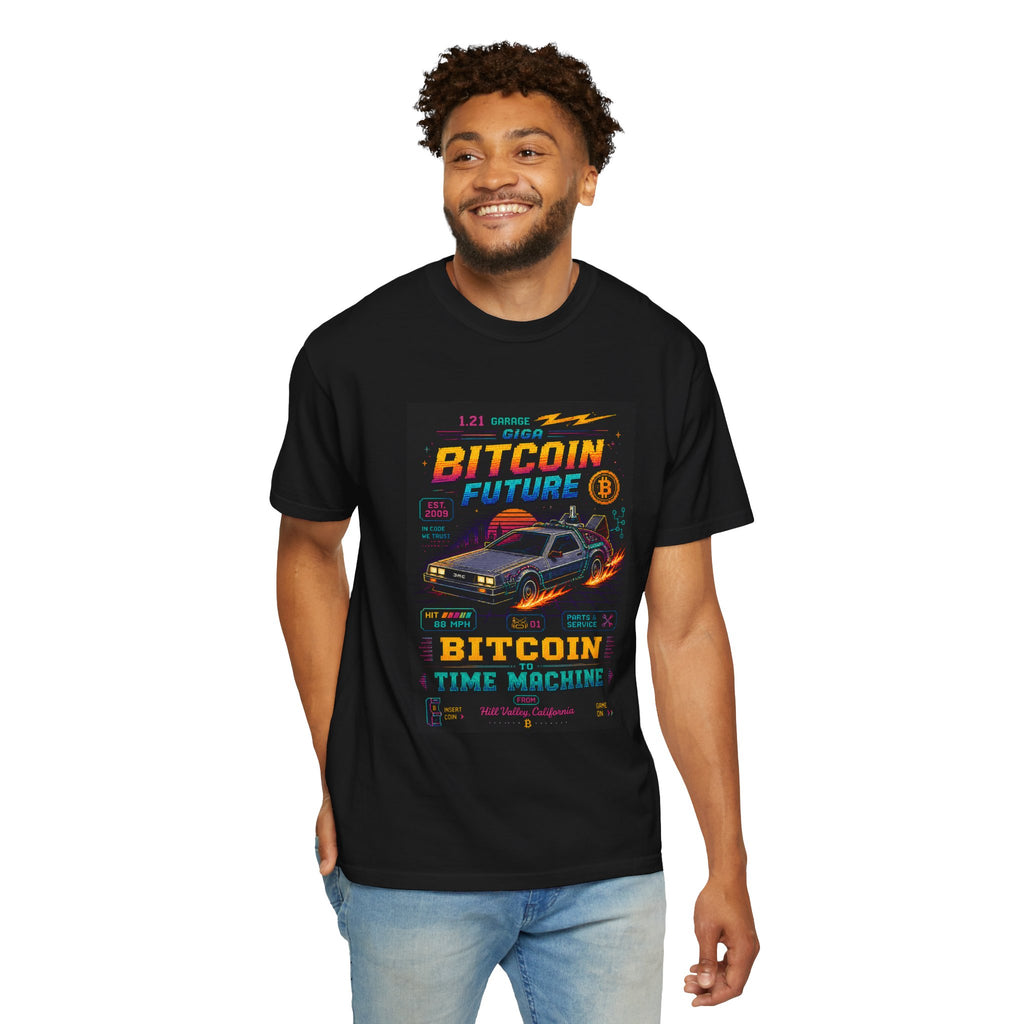 Bitcoin Time Machine T-Shirt — Retro Future Crypto Graphic Tee
